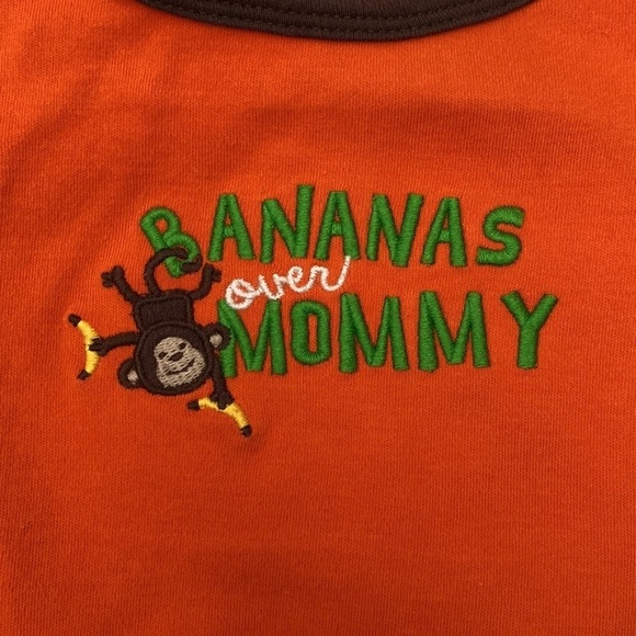 Carter’s Orange Graphic Baby Bodysuit “Bananas Over Mommy” 6M - Picture 5 of 12